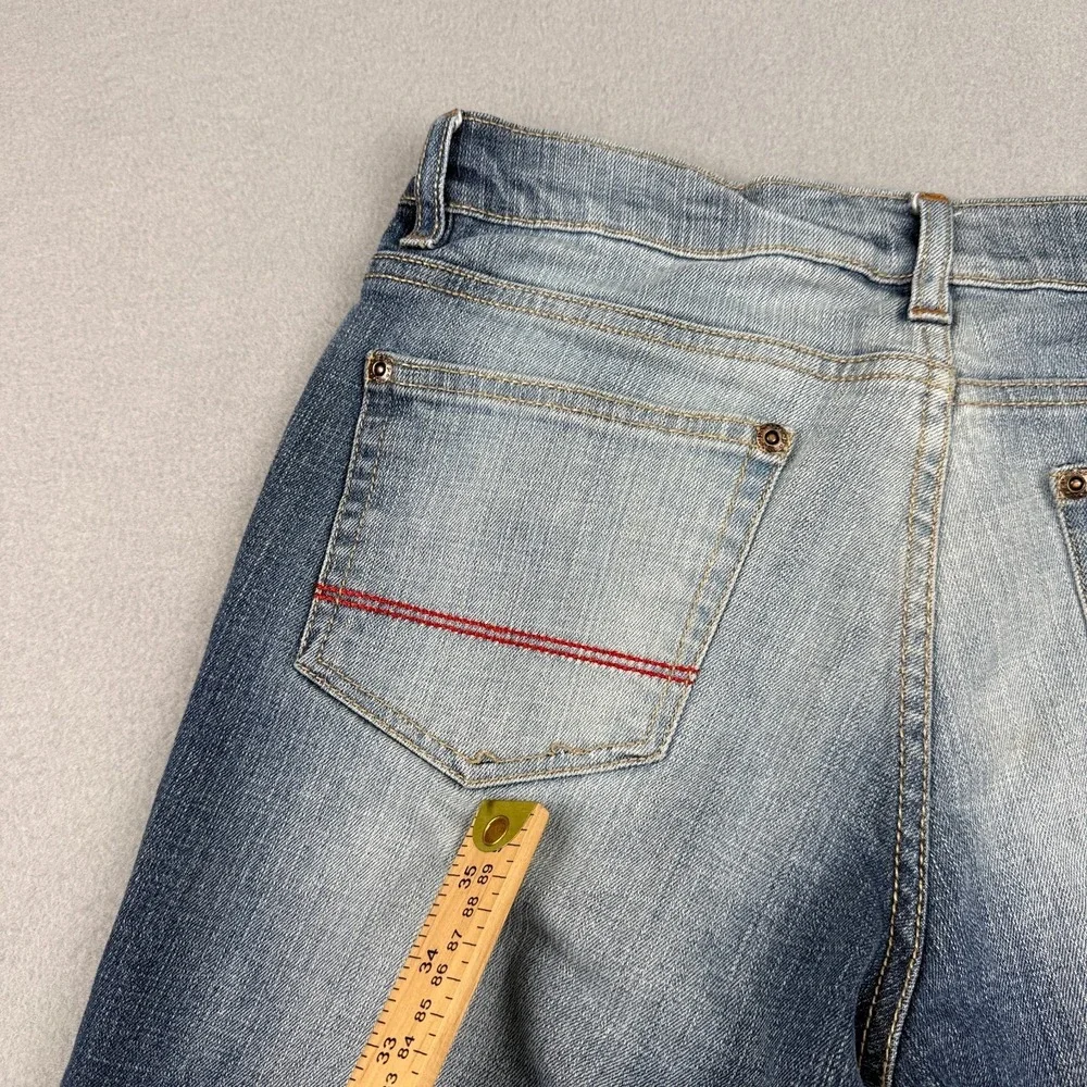 Southpole Flare Jeans Womens Sz‎ 9 Y2K Low Rise Bootcut Stretch Denim Front Fade